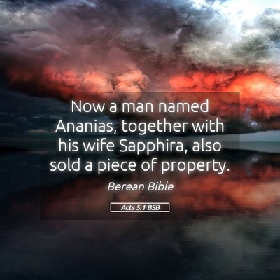 Picture 05 - Acts 5:1 BSB - Now a man named Ananias, together with his wife - Bible Verse Picture