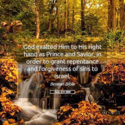 Picture 05 - Acts 5:31 BSB - God exalted Him to His right hand as Prince and - Bible Verse Picture