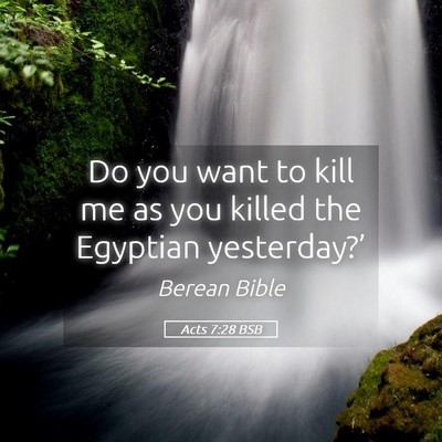 Picture 05 - Acts 7:28 BSB - Do you want to kill me as you killed the Egyptian - Bible Verse Picture