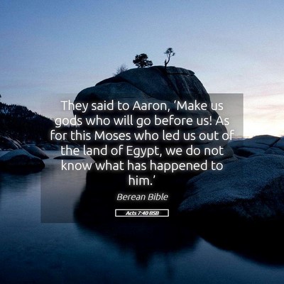 Picture 05 - Acts 7:40 BSB - They said to Aaron, ‘Make us gods who will go - Bible Verse Picture