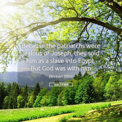 Picture 05 - Acts 7:9 BSB - Because the patriarchs were jealous of Joseph, - Bible Verse Picture