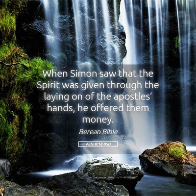 Picture 05 - Acts 8:18 BSB - When Simon saw that the Spirit was given through - Bible Verse Picture