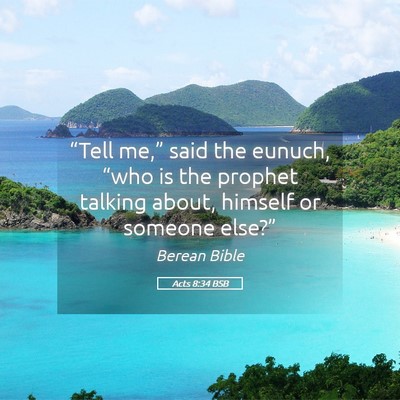 Picture 05 - Acts 8:34 BSB - “Tell me,” said the eunuch, “who is the - Bible Verse Picture