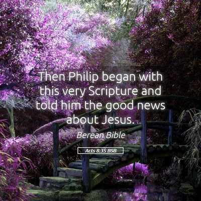 Picture 05 - Acts 8:35 BSB - Then Philip began with this very Scripture and - Bible Verse Picture