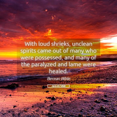 Picture 05 - Acts 8:7 BSB - With loud shrieks, unclean spirits came out of - Bible Verse Picture