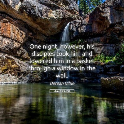 Picture 05 - Acts 9:25 BSB - One night, however, his disciples took him and - Bible Verse Picture