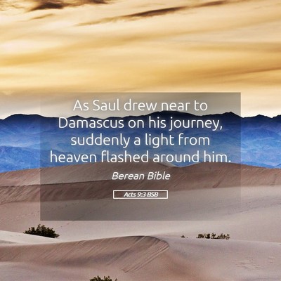 Picture 05 - Acts 9:3 BSB - As Saul drew near to Damascus on his journey, - Bible Verse Picture