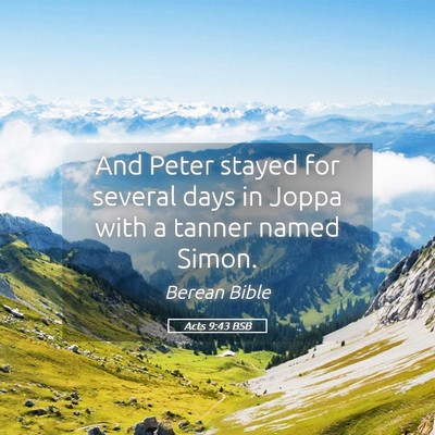 Picture 05 - Acts 9:43 BSB - And Peter stayed for several days in Joppa with a - Bible Verse Picture