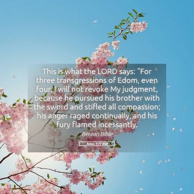 Picture 05 - Amos 1:11 BSB - This is what the LORD says: “For three - Bible Verse Picture