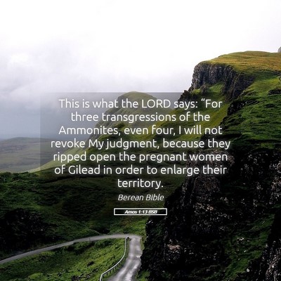 Picture 05 - Amos 1:13 BSB - This is what the LORD says: “For three - Bible Verse Picture