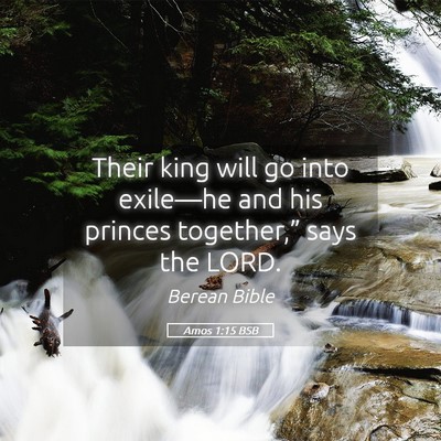 Picture 05 - Amos 1:15 BSB - Their king will go into exile—he and his - Bible Verse Picture