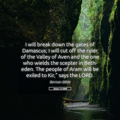 Picture 05 - Amos 1:5 BSB - I will break down the gates of Damascus; I will - Bible Verse Picture