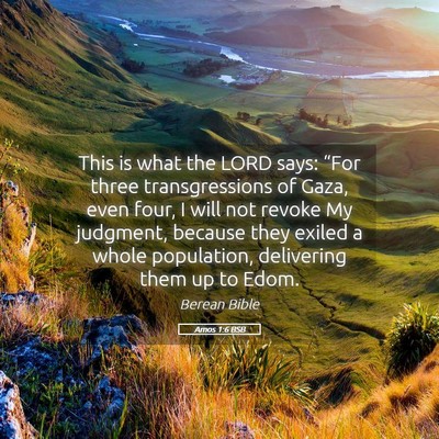 Picture 05 - Amos 1:6 BSB - This is what the LORD says: “For three - Bible Verse Picture