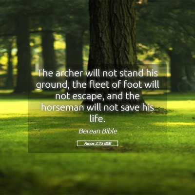 Picture 05 - Amos 2:15 BSB - The archer will not stand his ground, the fleet - Bible Verse Picture
