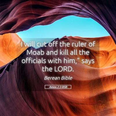 Picture 05 - Amos 2:3 BSB - I will cut off the ruler of Moab and kill all the - Bible Verse Picture