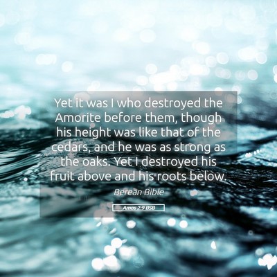 Picture 05 - Amos 2:9 BSB - Yet it was I who destroyed the Amorite before - Bible Verse Picture