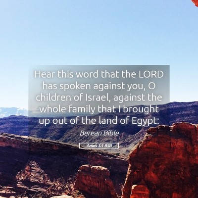 Picture 05 - Amos 3:1 BSB - Hear this word that the LORD has spoken against - Bible Verse Picture