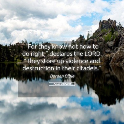 Picture 05 - Amos 3:10 BSB - “For they know not how to do right,” declares - Bible Verse Picture