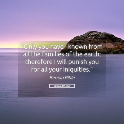 Picture 05 - Amos 3:2 BSB - “Only you have I known from all the families of - Bible Verse Picture