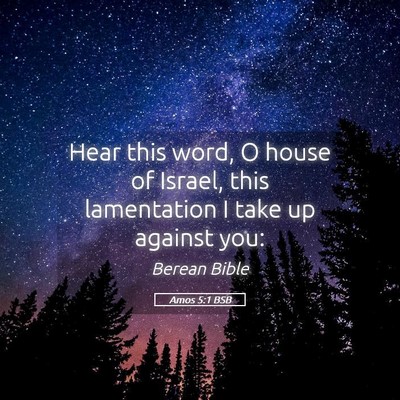 Picture 05 - Amos 5:1 BSB - Hear this word, O house of Israel, this - Bible Verse Picture