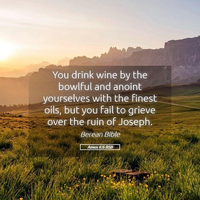 Picture 05 - Amos 6:6 BSB - You drink wine by the bowlful and anoint - Bible Verse Picture