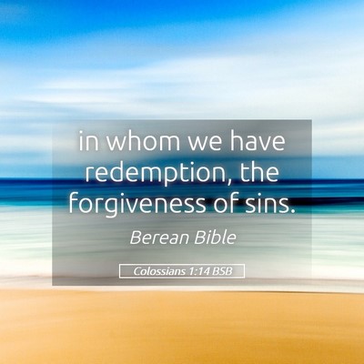 Picture 05 - Colossians 1:14 BSB - in whom we have redemption, the forgiveness of - Bible Verse Picture
