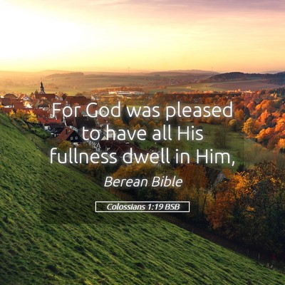 Picture 05 - Colossians 1:19 BSB - For God was pleased to have all His fullness - Bible Verse Picture