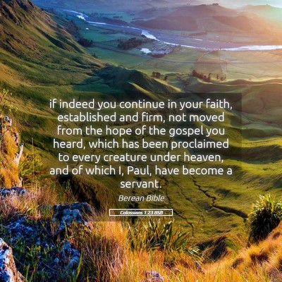 Picture 05 - Colossians 1:23 BSB - if indeed you continue in your faith, established - Bible Verse Picture