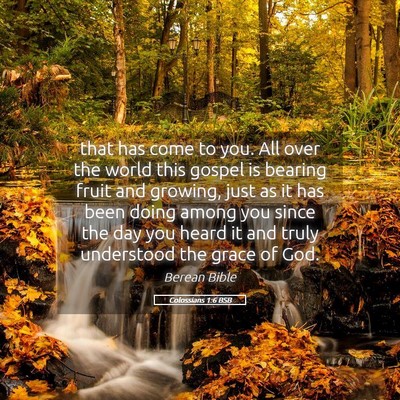 Picture 05 - Colossians 1:6 BSB - that has come to you. All over the world this - Bible Verse Picture