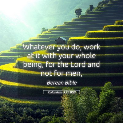 Picture 05 - Colossians 3:23 BSB - Whatever you do, work at it with your whole - Bible Verse Picture