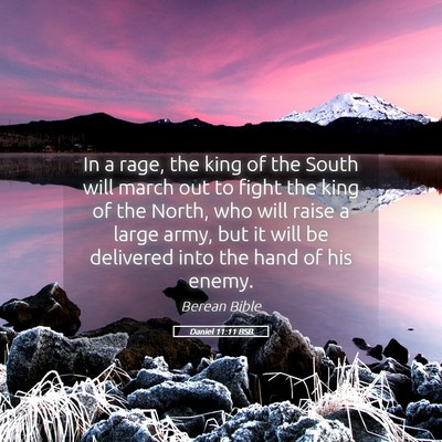 Picture 05 - Daniel 11:11 BSB - In a rage, the king of the South will march out - Bible Verse Picture