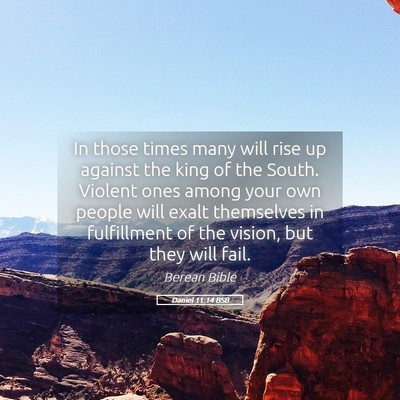 Picture 05 - Daniel 11:14 BSB - In those times many will rise up against the king - Bible Verse Picture