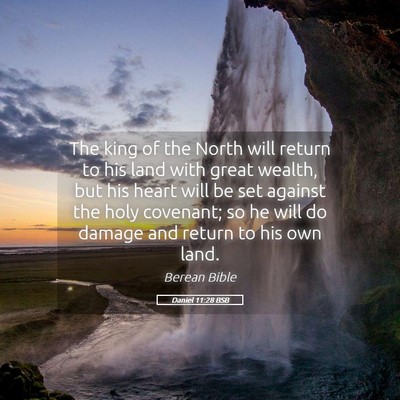 Picture 05 - Daniel 11:28 BSB - The king of the North will return to his land - Bible Verse Picture