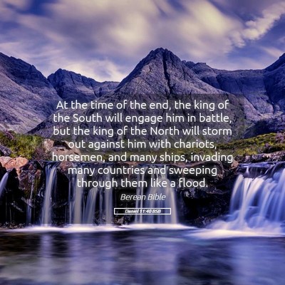 Picture 05 - Daniel 11:40 BSB - At the time of the end, the king of the South - Bible Verse Picture