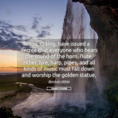 Picture 05 - Daniel 3:10 BSB - You, O king, have issued a decree that everyone - Bible Verse Picture