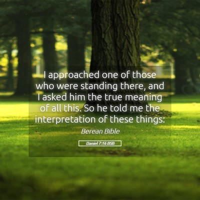 Picture 05 - Daniel 7:16 BSB - I approached one of those who were standing - Bible Verse Picture