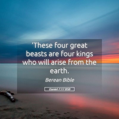 Picture 05 - Daniel 7:17 BSB - ‘These four great beasts are four kings who - Bible Verse Picture