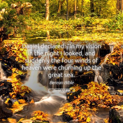 Picture 05 - Daniel 7:2 BSB - Daniel declared: “In my vision in the night I - Bible Verse Picture