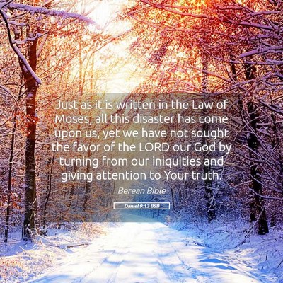 Picture 05 - Daniel 9:13 BSB - Just as it is written in the Law of Moses, all - Bible Verse Picture