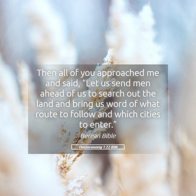 Picture 05 - Deuteronomy 1:22 BSB - Then all of you approached me and said, “Let us - Bible Verse Picture