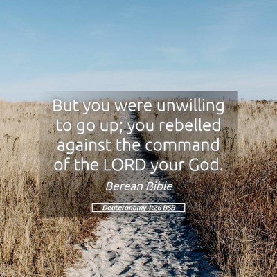 Picture 05 - Deuteronomy 1:26 BSB - But you were unwilling to go up; you rebelled - Bible Verse Picture