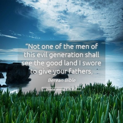 Picture 05 - Deuteronomy 1:35 BSB - “Not one of the men of this evil generation - Bible Verse Picture
