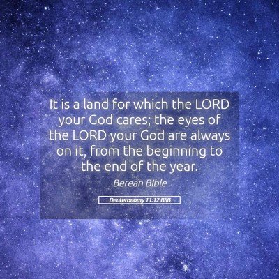 Picture 05 - Deuteronomy 11:12 BSB - It is a land for which the LORD your God cares; - Bible Verse Picture