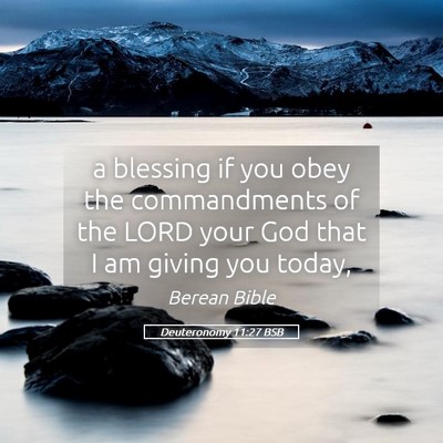 Picture 05 - Deuteronomy 11:27 BSB - a blessing if you obey the commandments of the - Bible Verse Picture