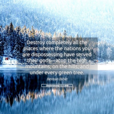 Picture 05 - Deuteronomy 12:2 BSB - Destroy completely all the places where the - Bible Verse Picture