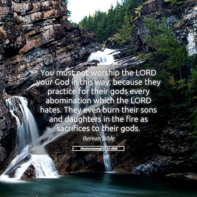 Picture 05 - Deuteronomy 12:31 BSB - You must not worship the LORD your God in this - Bible Verse Picture