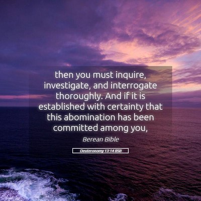 Picture 05 - Deuteronomy 13:14 BSB - then you must inquire, investigate, and - Bible Verse Picture