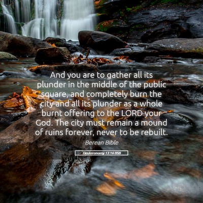 Picture 05 - Deuteronomy 13:16 BSB - And you are to gather all its plunder in the - Bible Verse Picture