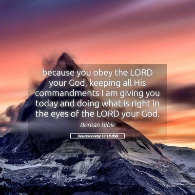 Picture 05 - Deuteronomy 13:18 BSB - because you obey the LORD your God, keeping all - Bible Verse Picture