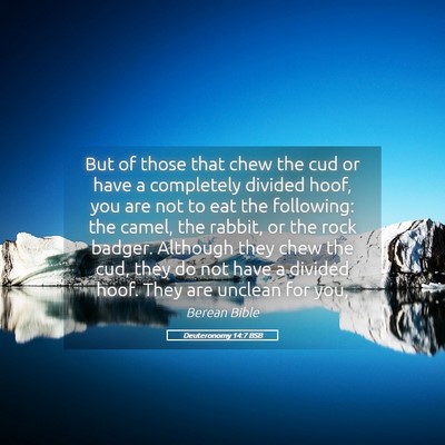 Picture 05 - Deuteronomy 14:7 BSB - But of those that chew the cud or have a - Bible Verse Picture